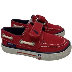 Nautica Toddler Boys 7 Red River Boat Shoes Sneakers Slip On Casual Shoe Preppy